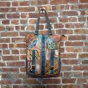 Y2K Anuschka Leather Tote Bag